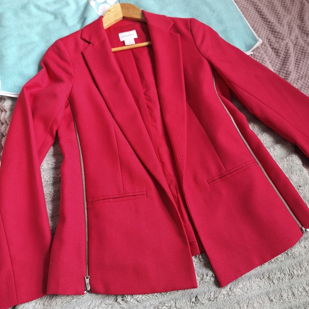 Club Monaco Vintage Red Wool Blend Blazer Women's Jacket Sz 2 Small